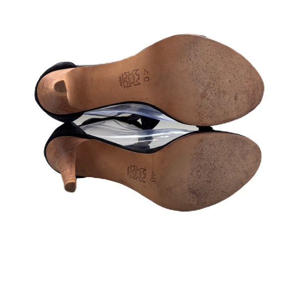 Ulla Johnson Thecia Suede Noir Black Bow Single Strap Heels Size EU 40 US‎ 10 - Picture 11 of 16